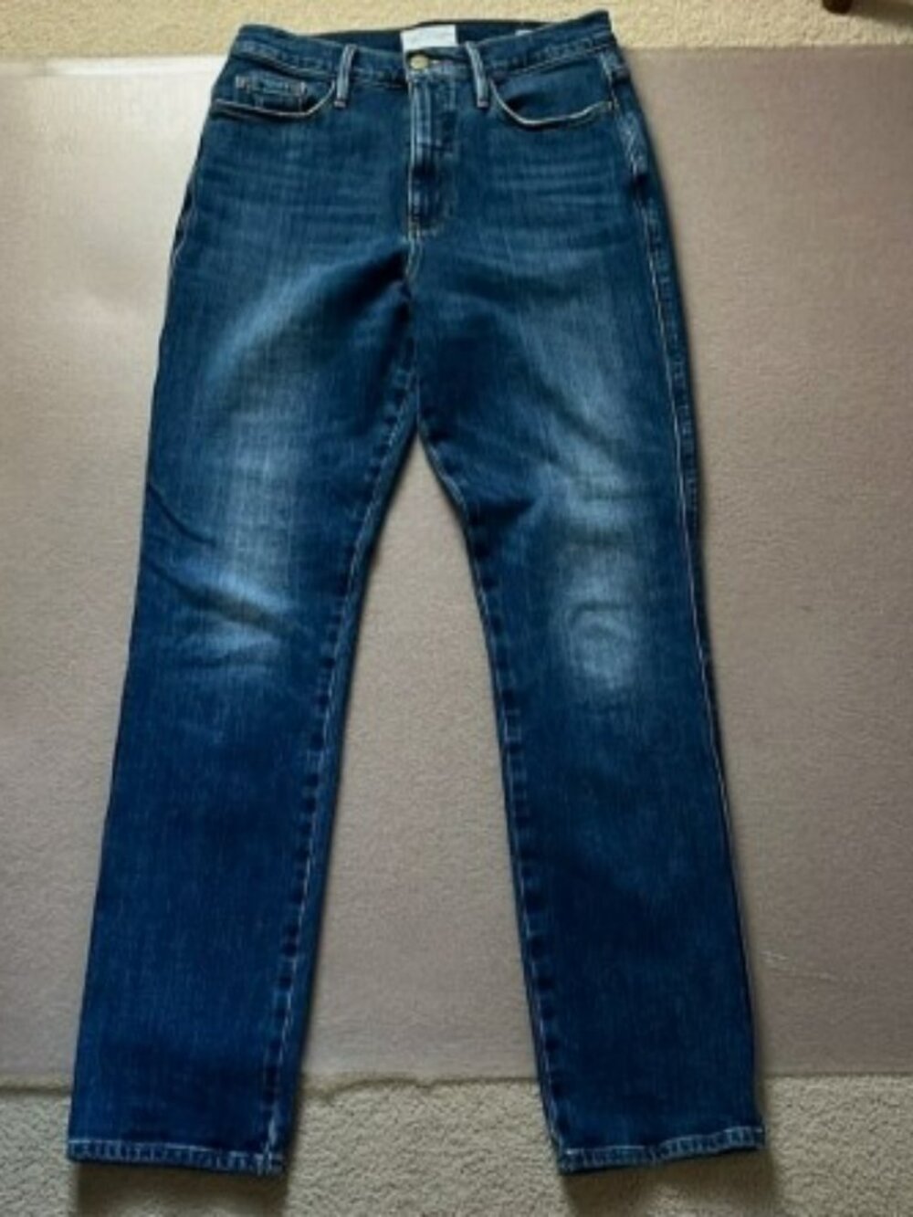 FRAME Le Sylvie Slender Straight Med Dark Wash 27